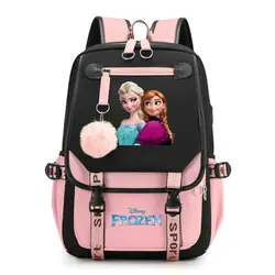 Disney Frozen Mochila Feminina Kids Backpack Usb Charging School Bags Teenage Girls Boys Laptop Back Pack Women Travel Bagpacks