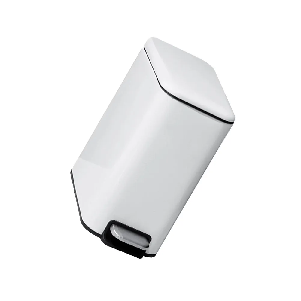 Modern Simple Design Foot Pedal Trash Can Stainless Steel Garbage Can Convenient Hands Free Operation for Household Office Hotel