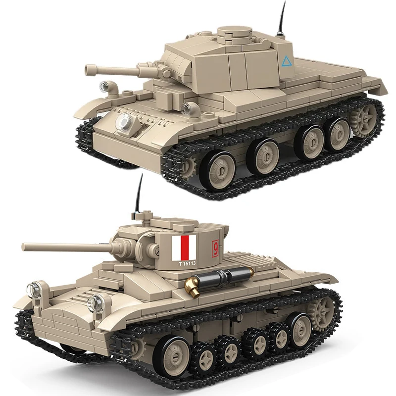 

Комплект строительных блоков для британских танков времен Второй мировой войны — Cruiser A13 MK. I & Infantry MK III Бронированный автомобиль Кирпичи Модели Военная игрушка Детский подарок
