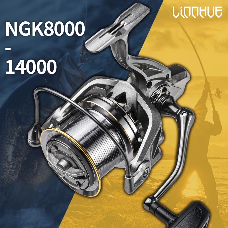 LINNHUE Big Spinning Fishing Reel 8000 9000 10000 12000 14000 Reel Drag 20KG Powerful Reel Saltwater Fresh Water Fishing Pesca