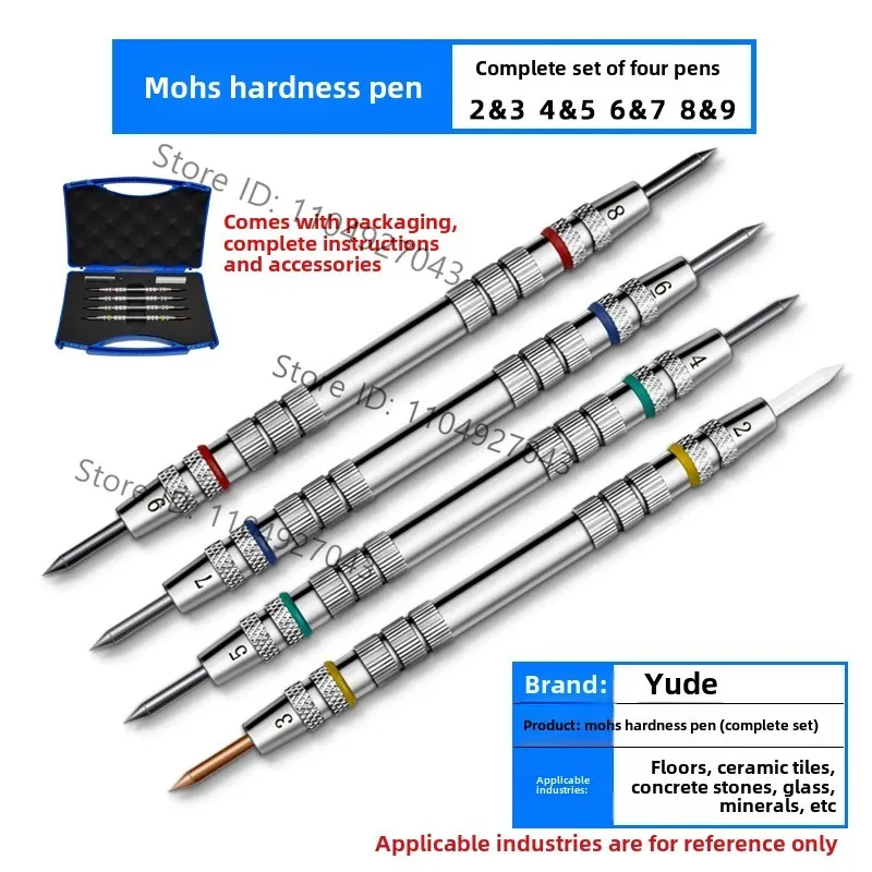 1pcs Mohs hardness pen Mineral glass Tile Mohs hardness tester Concrete stone 2-9 hardness set