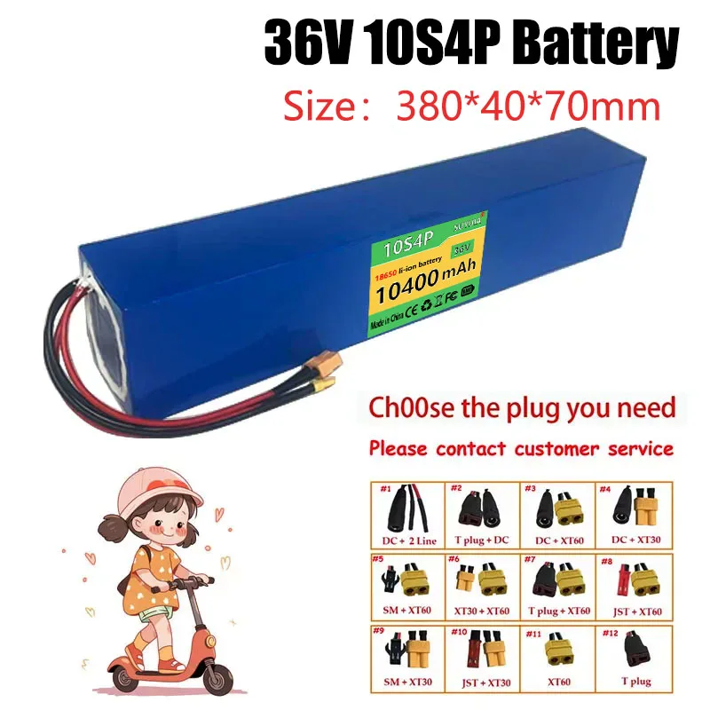 36V 10S4P 10.4Ah 18650 Battery Pack 250-750W 30A BMS 36v Lithium Li-ion Battery Electric Scooter 42v Electric Scooter Battery