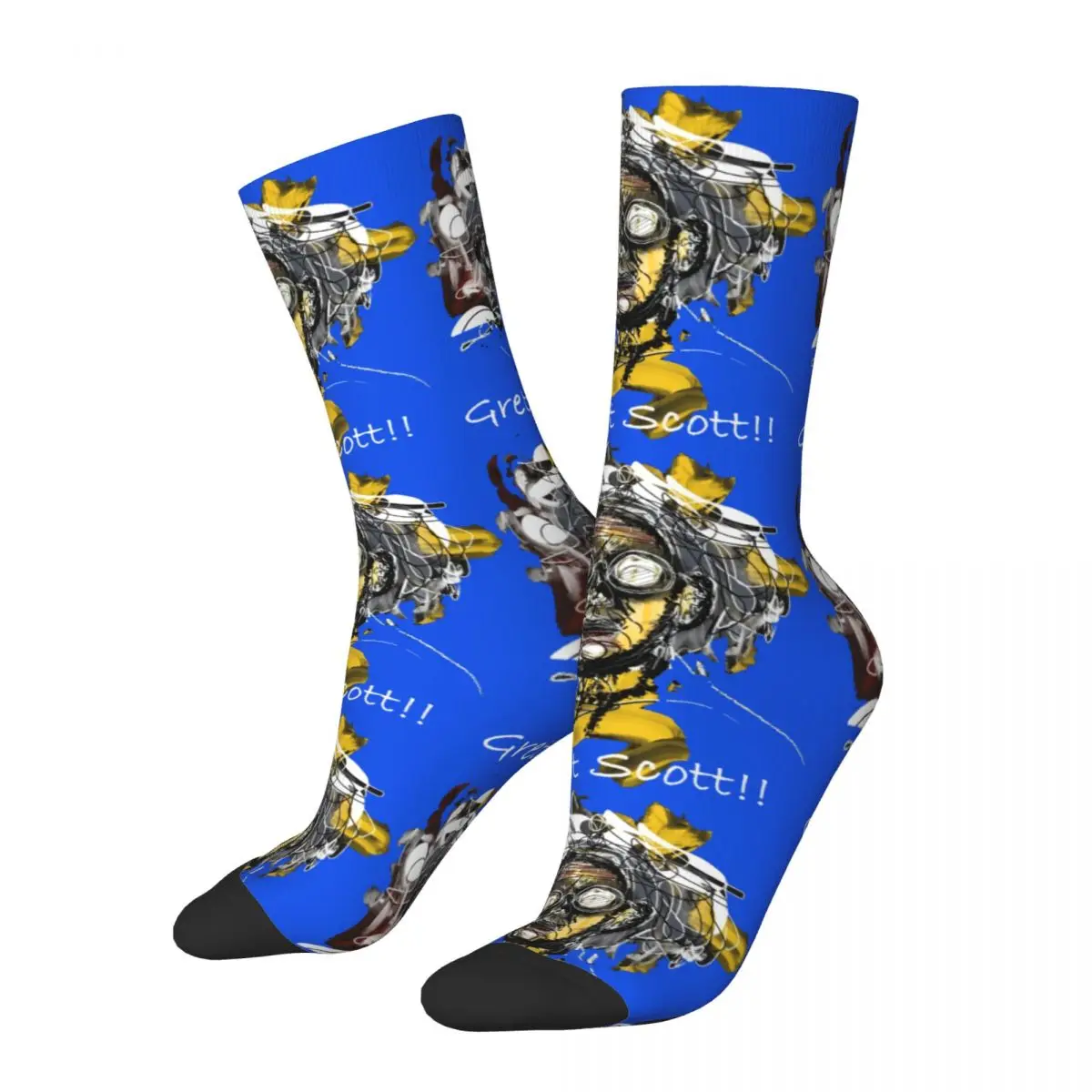 Happy Funny Men's Compression Socks Great Scott Vintage Harajuku Return to the Future Hip Hop Novelty Casual Crew Crazy Sock