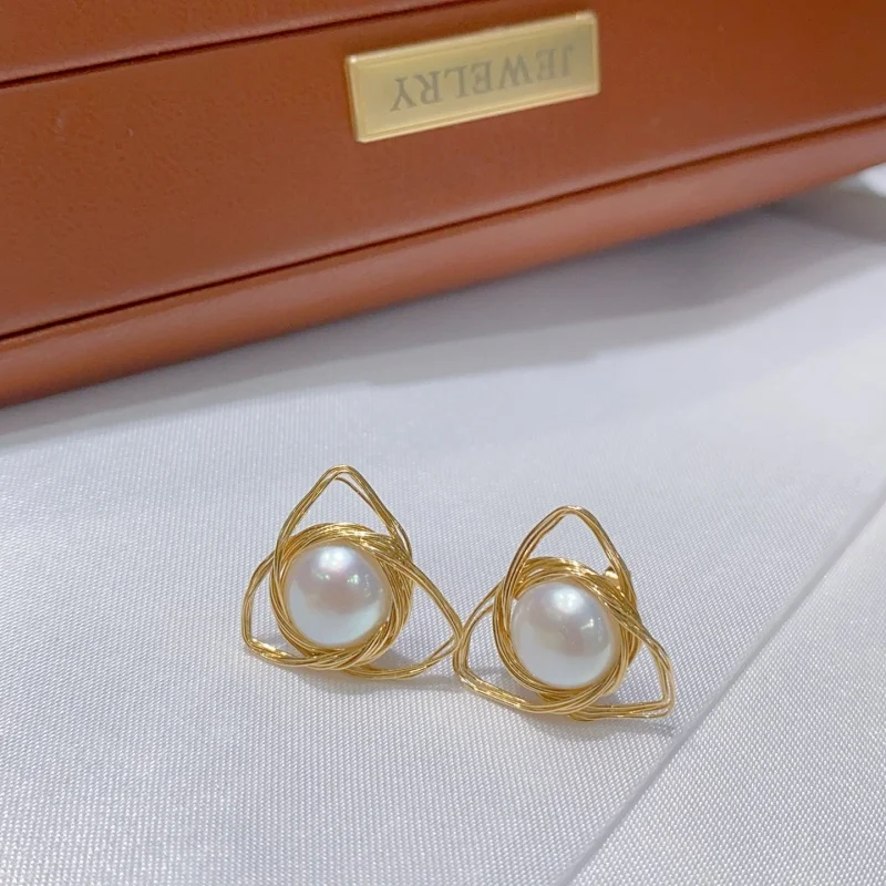 

SGARIT трендовые ювелирные изделия из жемчуга DIY геометрические серьги-гвоздики из 14-каратного золота с натуральным пресноводным жемчугом женские серьги Бесплатная доставка