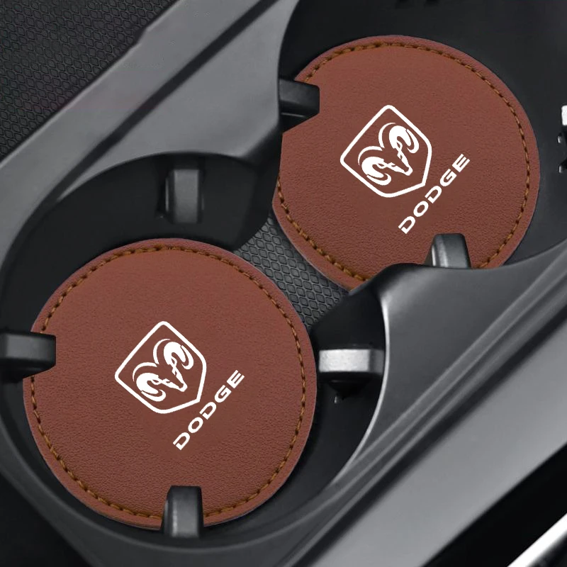 2pcs Car Auto Water Cup Slot Non-Slip Mat Accessories For Dodge Durango Ram 1500 Charger Caliber Journey Demon Nitro Challenger