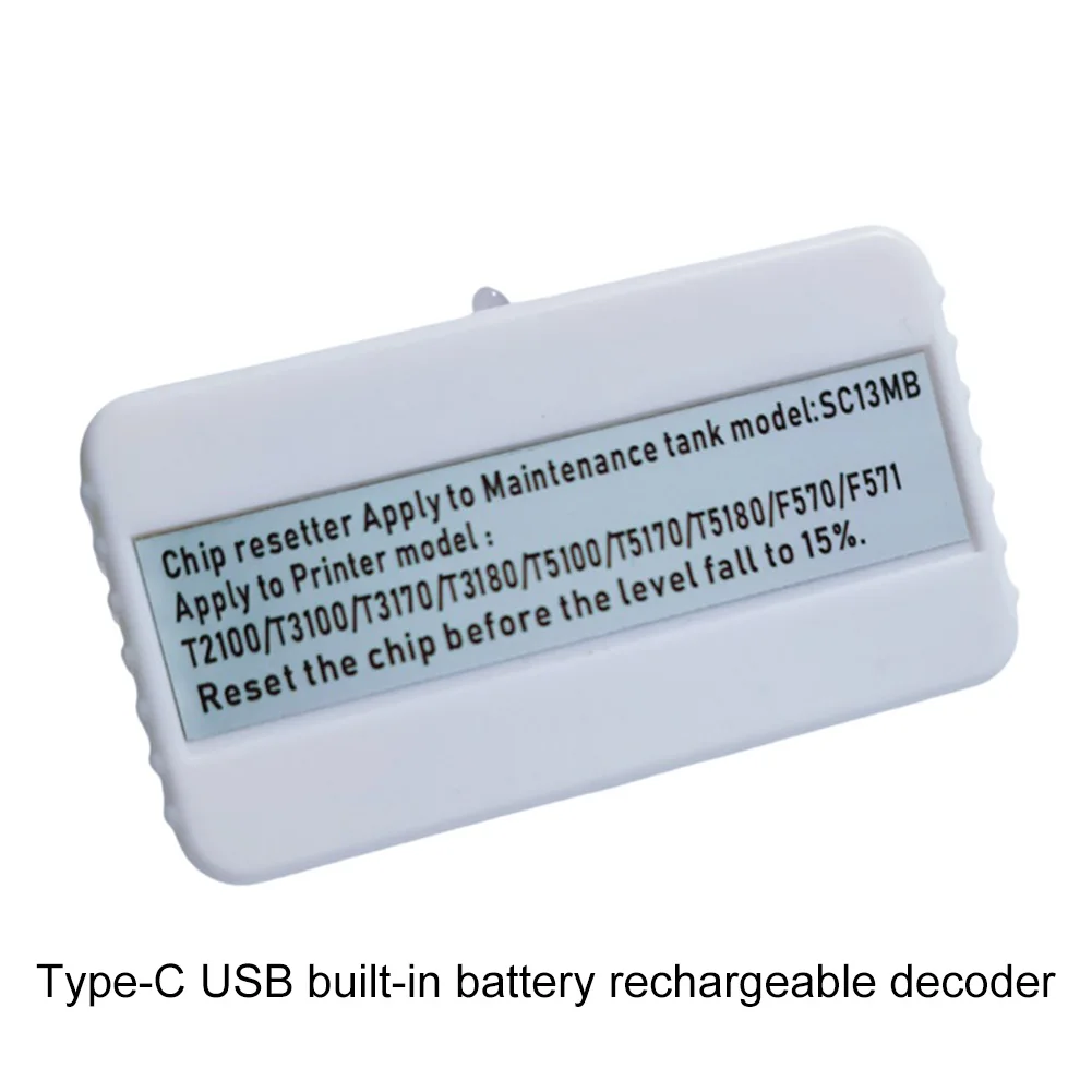 13MB Maintenance Chip Resetter for Waste Ink Tank Cartridge Compatible with T3180N T5180N and F500 T3170 T5100 Series