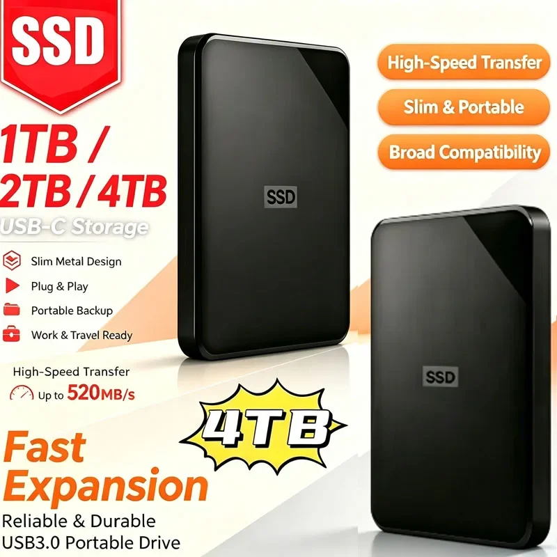 Portable High Speed Mobile Hard Disk 500GB 1TB 2TB 4TB External HDD 2.5" Hard Drive Large-capacity Mechanical USB3.0 Hard Drive