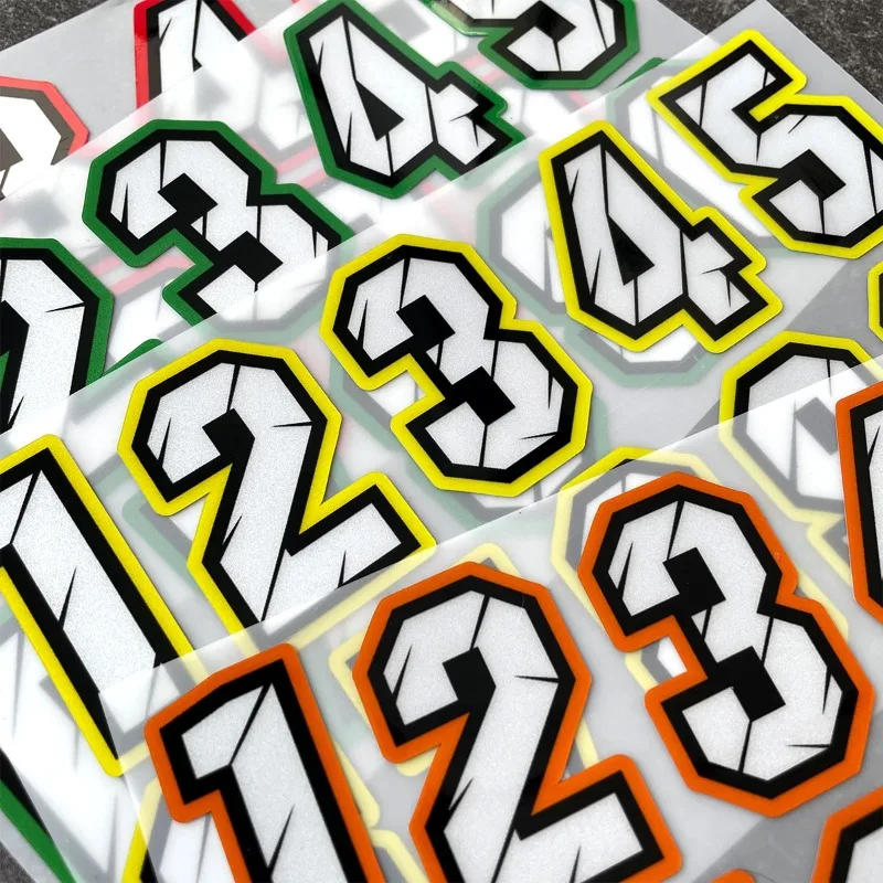 

Набор из 10 виниловых наклеек с номерами 0-9 для мотоциклов, шлемов, ветровых стекол и топливных баков, водонепроницаемые