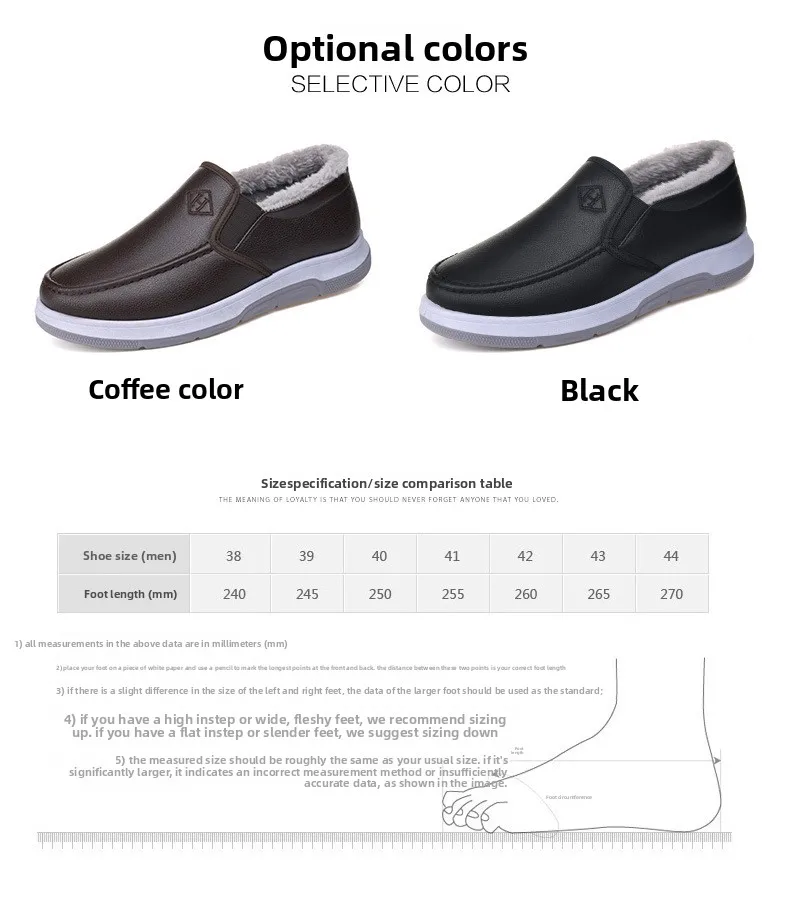Herren-Winterschuhe mit Fleece-Futter, lässiger Schnitt, zum Hineinschlüpfen, wasserdichtes PU-Obermaterial, rutschfeste, dicke Sohle, warmes Schuhwerk für ältere Herren. – Detail 5