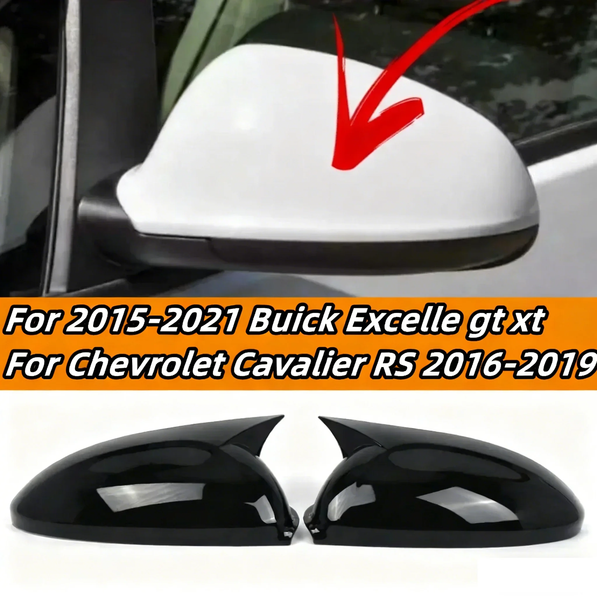 

For Buick Excelle gt 2015-2021 For Chevrolet Cavalier RS 16-2019 Rearview Mirror Case Cover Side Door Mirror Caps Cover Pair