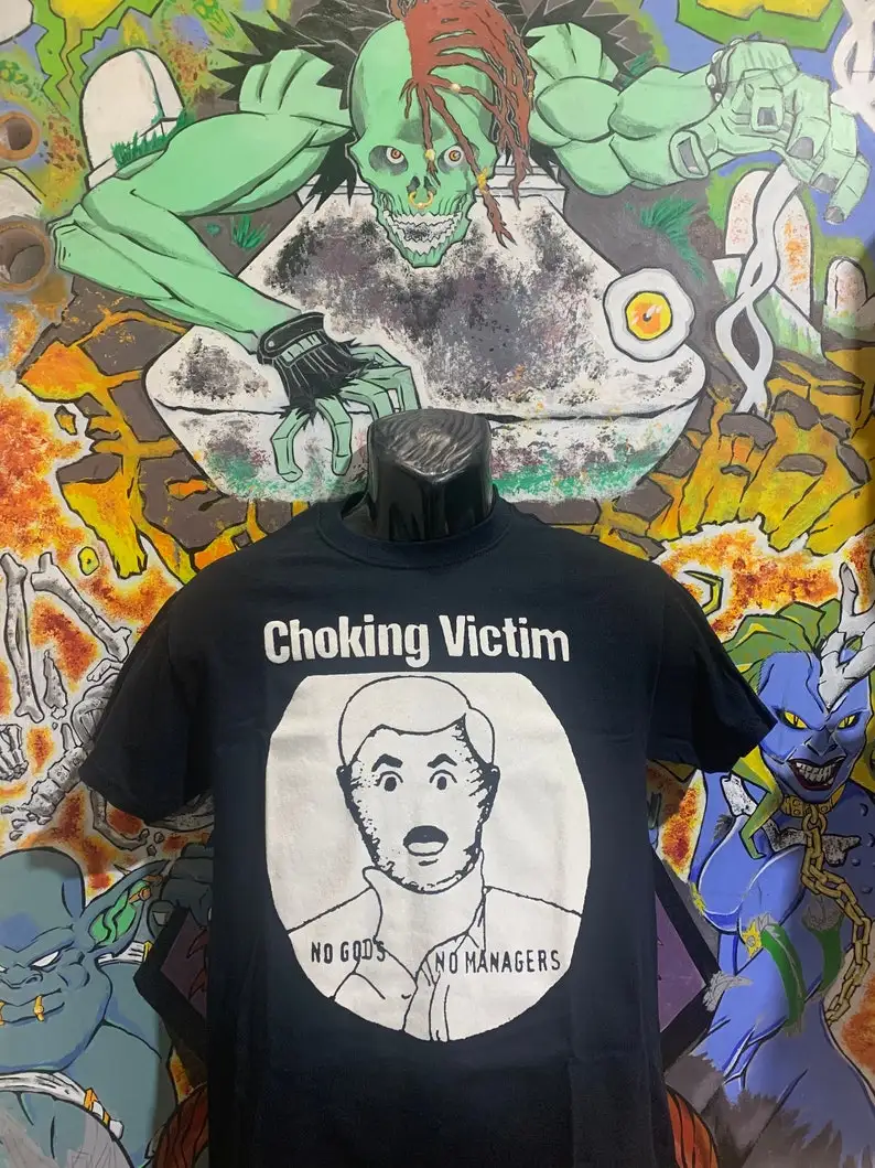 

Choking Victim "No Gods No Managers" Shirt Leftover Crack Dead Kennedys Punk Subhumans OI