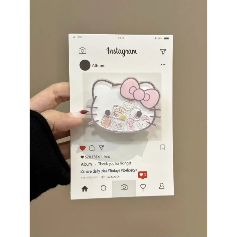 

New Kawaii Sanrio Hello Kitty Cute Cartoon Paste Rocker Phone Stand Swivel Telescopic Portable Multiple Pattern Selection