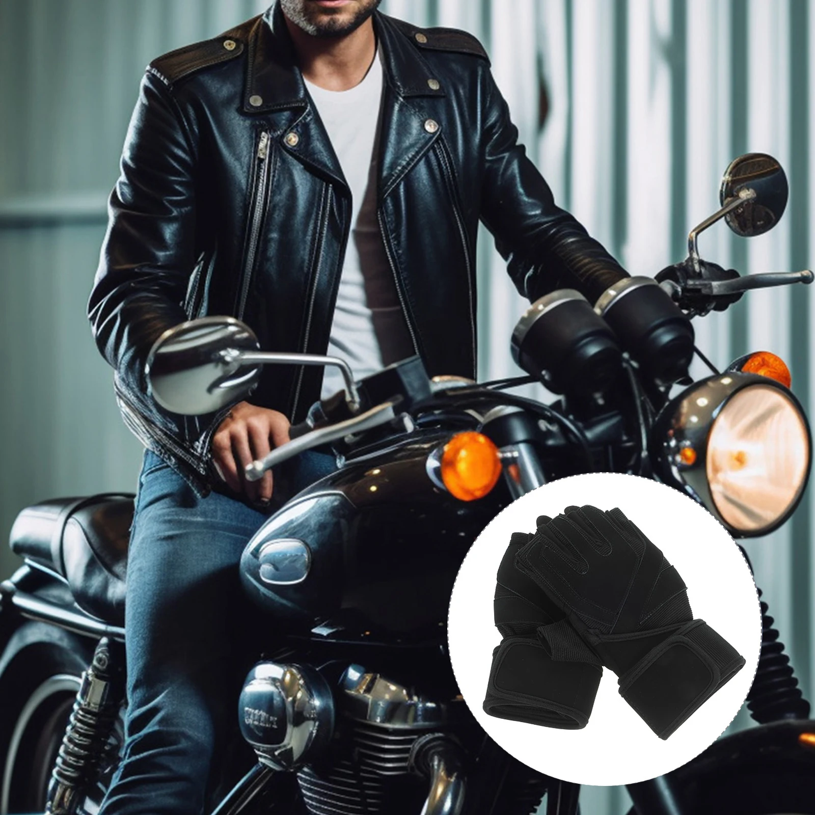 

1Pair Breathable Sports Gloves Non-Slip Weightlifting Training Durable Shockproof Men Use Size L Black Weightlifting Gloves