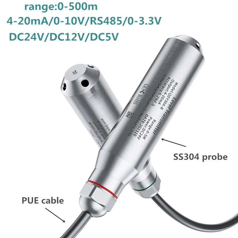 

4-20mA 0-10V Output Integral Level Transmitter 3m 5m 10m 15m Submersible Liquid Oil Level Sensor Probe Detect well tank Pump