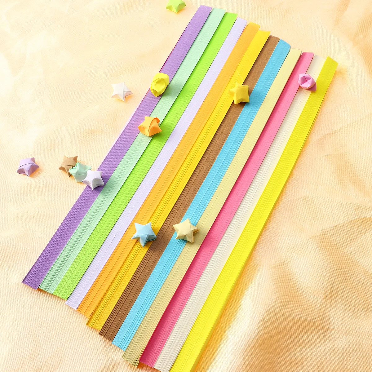 

12Pcs Star Origami Paper Strips Practical Folding Paper for DIY Crafts Party Celebration Handmade Sheets