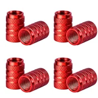 DSYCAR 4Pcs Silver Car Tire Valve Stems Cap Knurling Style Tire Valve Cap Aluminum Tire Wheel Stem Air Valve Cap for US Schrader 3