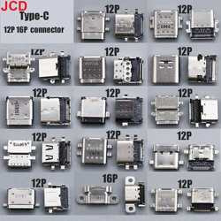 JCD 1pcs Type-C USB 3.1 Interface 12 Pin 16 Pin Female Power Socket Charging Connector Port 12P 16P USB-C Data Jack