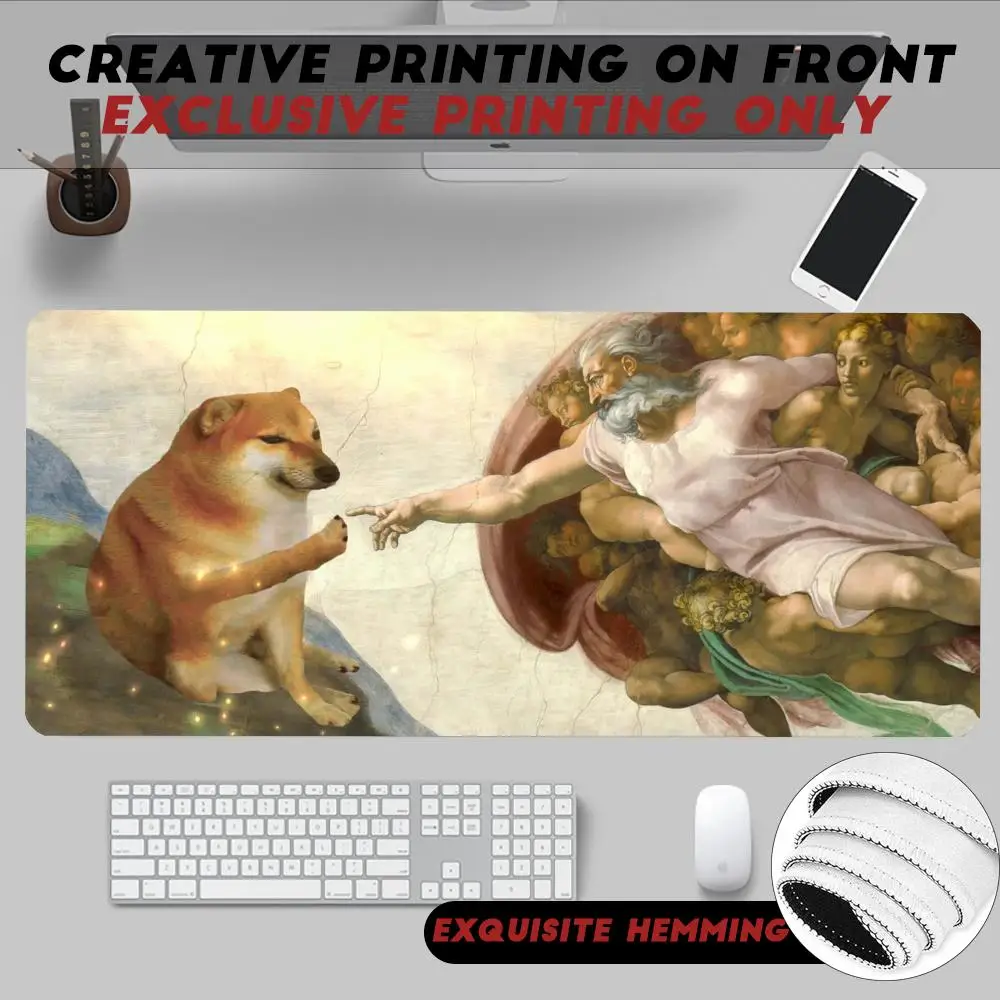 Fun game mouse pad Shiba Inu parody art extended pad creative meme desk pad anti slip keyboard pad home office pad
