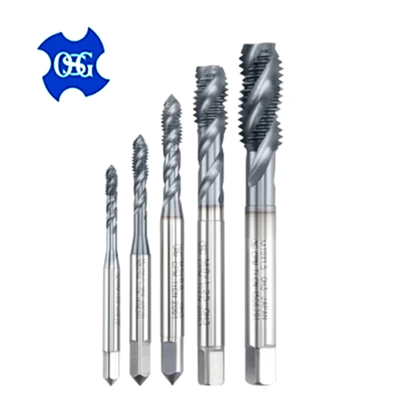 Japan Original OSG With Ticn Spiral Fluted Tap Pointed M2 M2.5 M3 M4 M5 M6 M8 M10 M12 Machine Screw Thread Taps