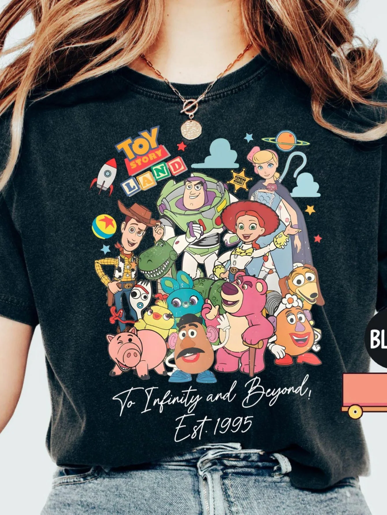 تيشيرتات ديزني توي ستوري الصيفية للرجال والنساء بأكمام قصيرة مع Buzz Lightyear Woody and Friends #1