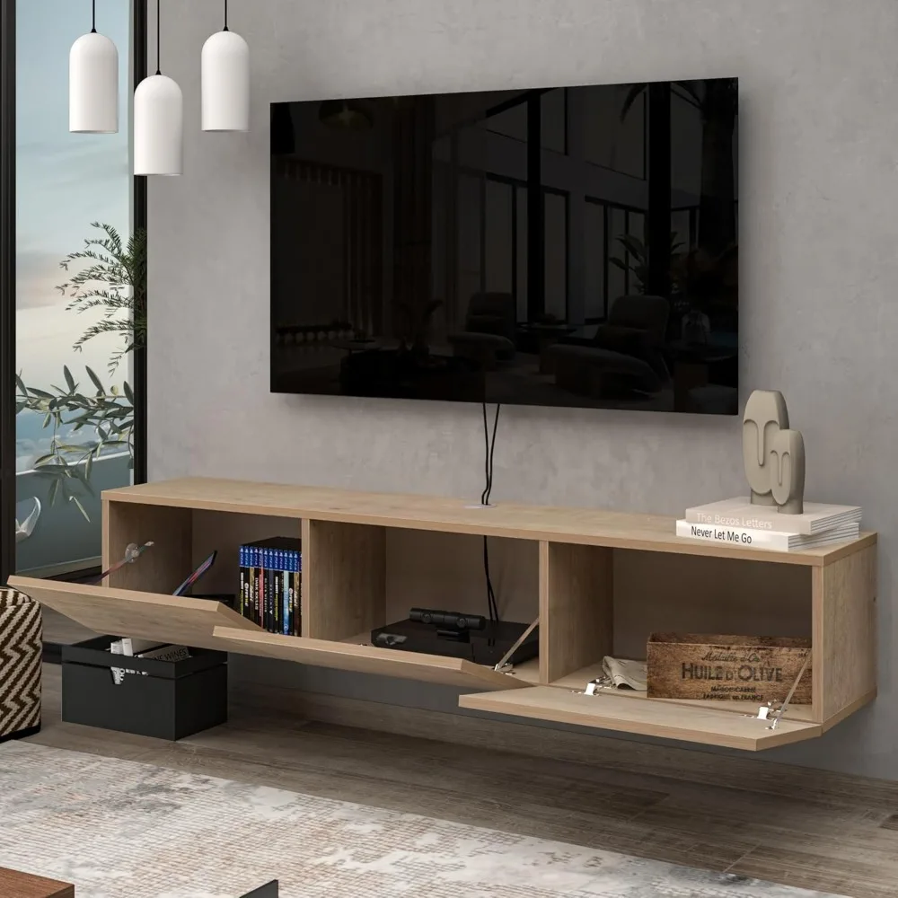 Floating TV Stand, TV Stand up to 75 inch TV, Floating TV Stand Wall Mounted, Floating Entertainment Center image 3