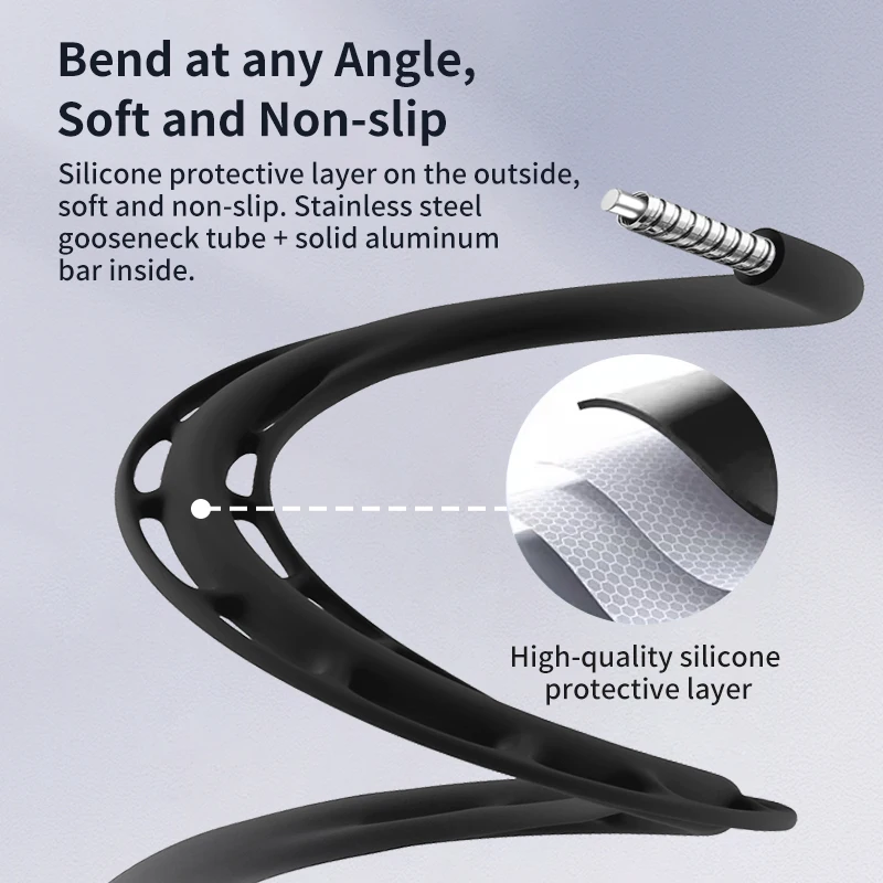 حامل مغناطيسي للرقبة للهاتف المحمول حامل هاتف للرقبة بدون استخدام اليد وكاميرا الحر وتسجيل الفيديو ودعامة بث مباشر ثابتة