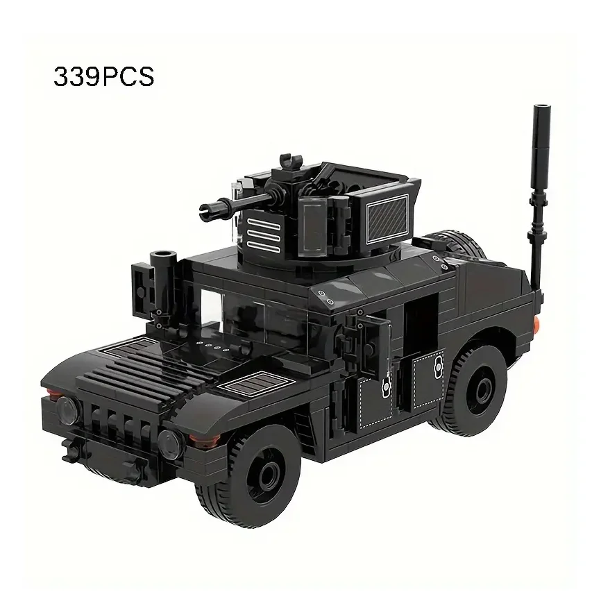 

339pcs Black SWAT armored Car building block Puzzle Assembly Car Model Bricks Toy For Boys Birthday Holiday Gifts