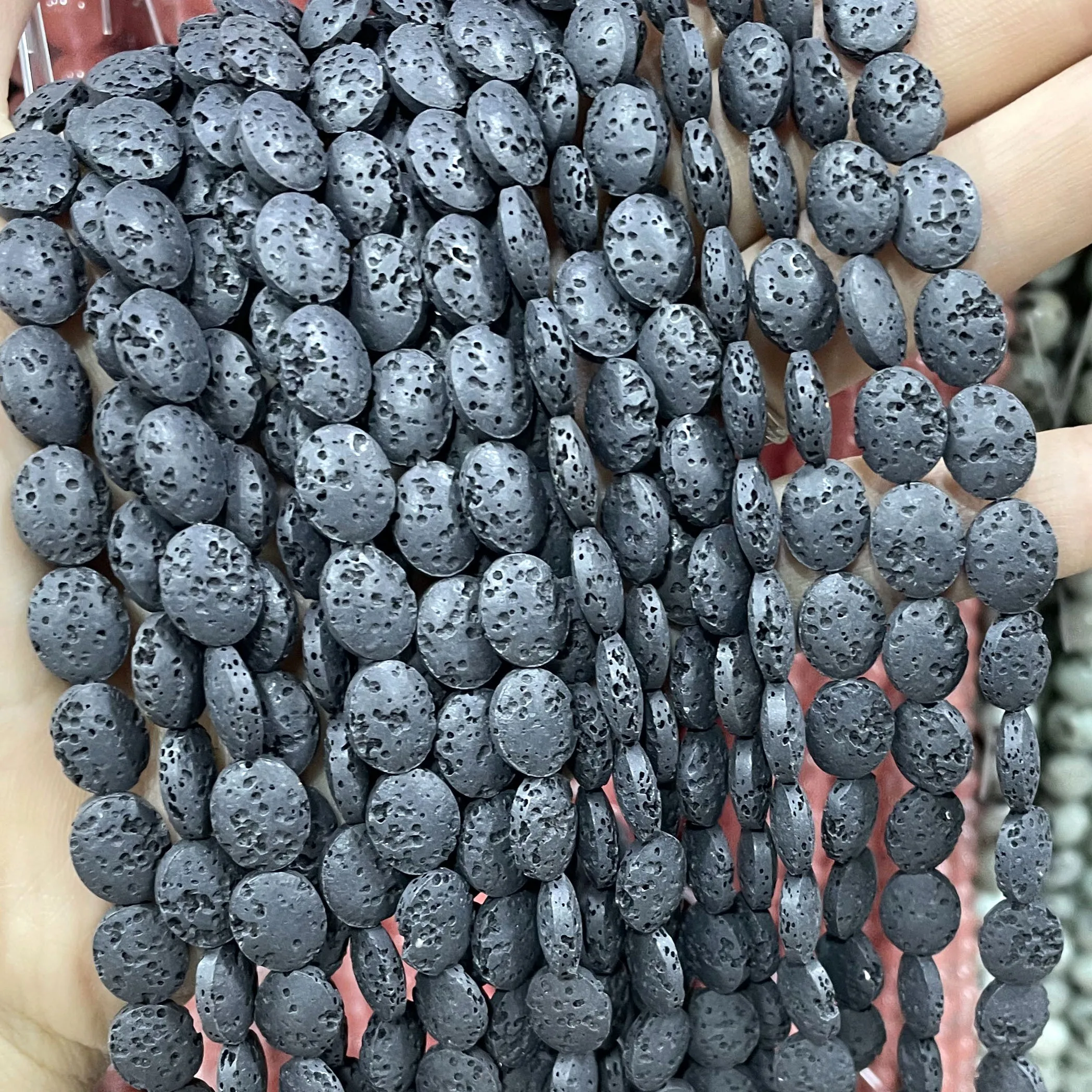 Natürliche Stein Vulkanischen Lava Zylinder Räder Platz Runde Herz Form Spacer Perlen Für Schmuck Machen Diy Armband Zubehör – Detail 9