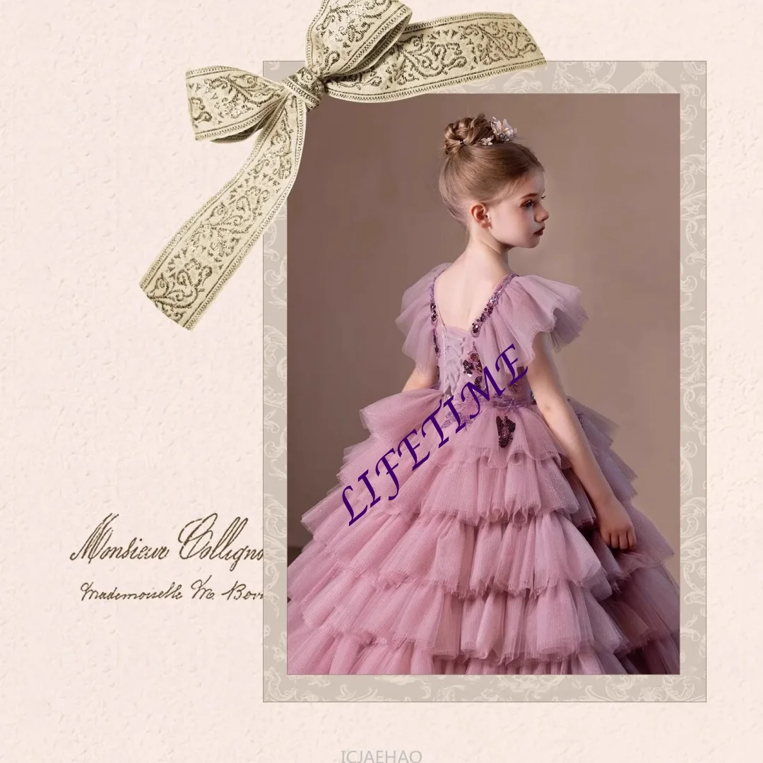 Children's Princess Dress for Pageant Host Piano Recital Performance Customized Birthday Party Outfit Girls CustomizedWed Dress