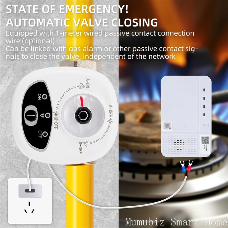Tuya Smart WiFi Water Vavle Gas Shutoff for DN15/DN20/DN25 APP Wireless Control Timer with Leakage Protection Alexa Compatible