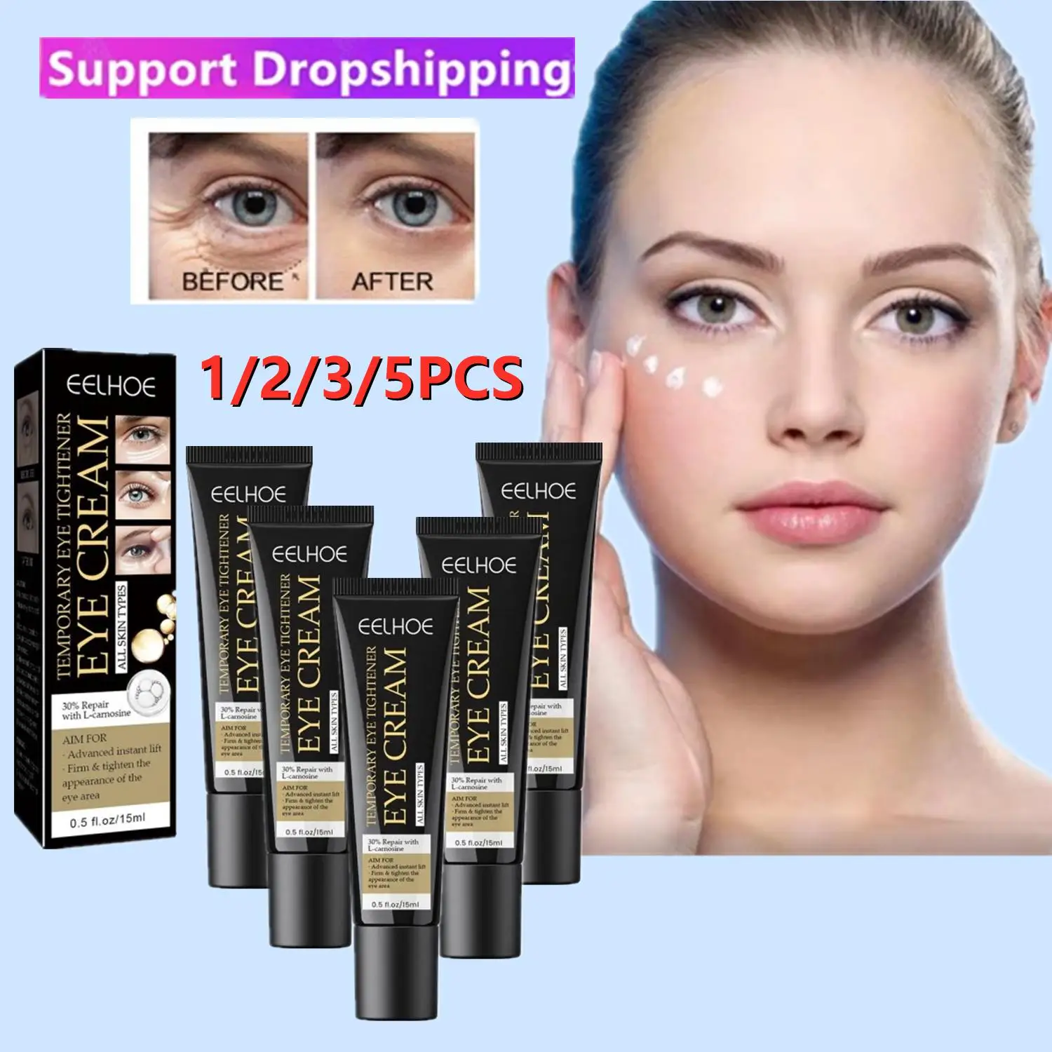 

LOT EELHOE Anti Wrinkle Eye Cream Remove Eye Bags Puffiness Lifting Firming Smooth Skin Moisturizing Instant Eye Massage Cream