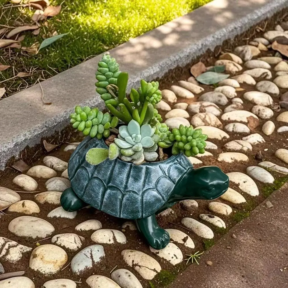 

Creative Turtle Flowerpot Handicraft Cute Animal Ornament Vase Simulated Hydroponic Flower Holder Living Room