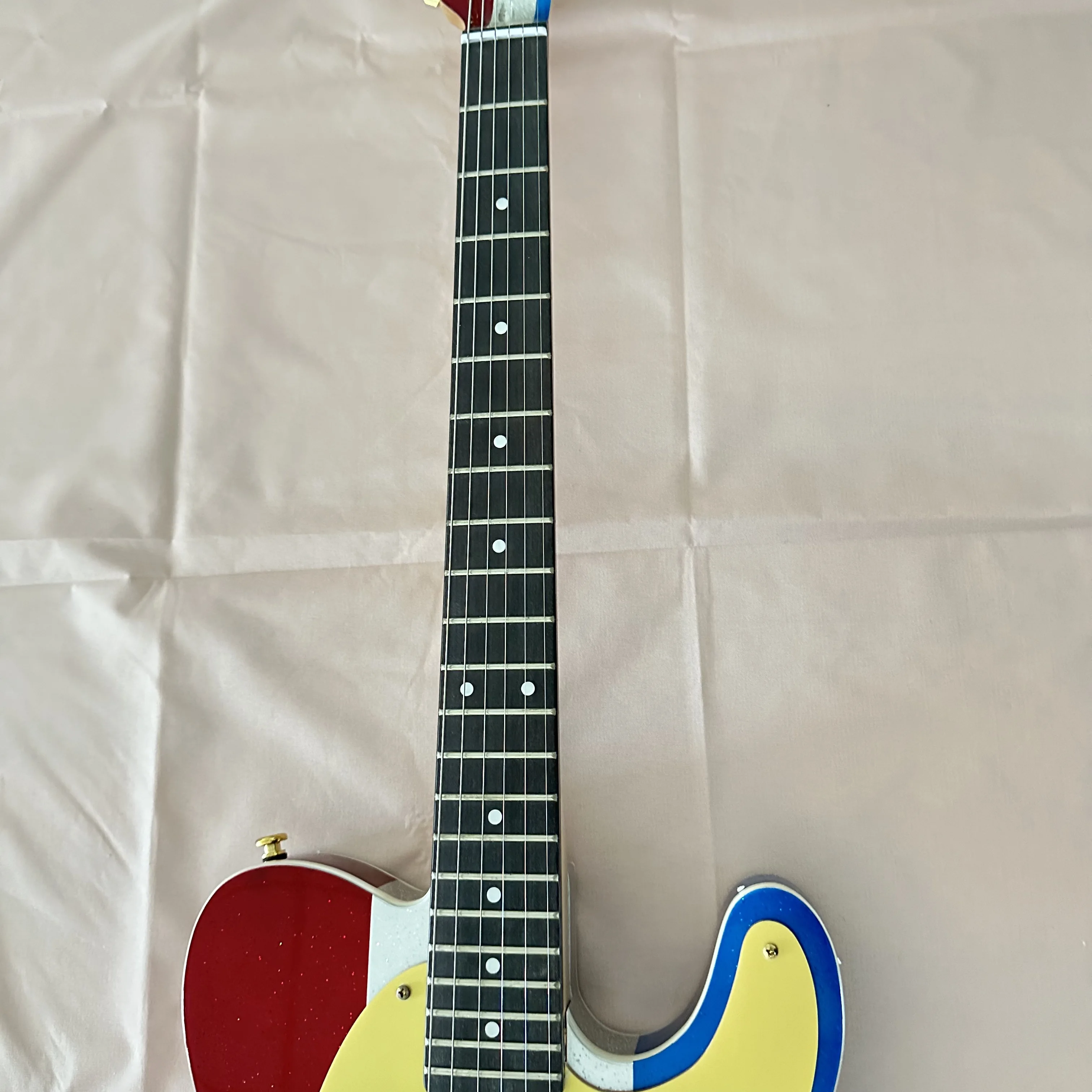 エレキギター レッド シルバー ブルー グリッター 縦縞 ゴ - Musical Instrument Mandolin のレビューと価格