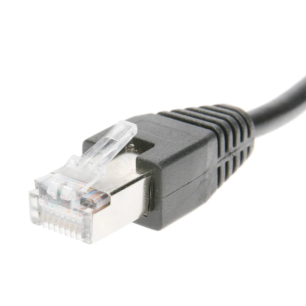 DSL Netzwerk RJ45 Stecker auf 2 Buchse Splitter Adapter Anschlusskabel Schwarz