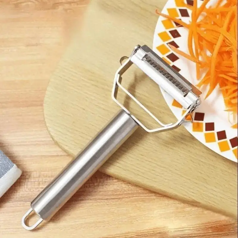 2-in-1 Multi-Function Stainless Steel Double-Head Vegetable Peeler And Julienne Slicer For Kitchen