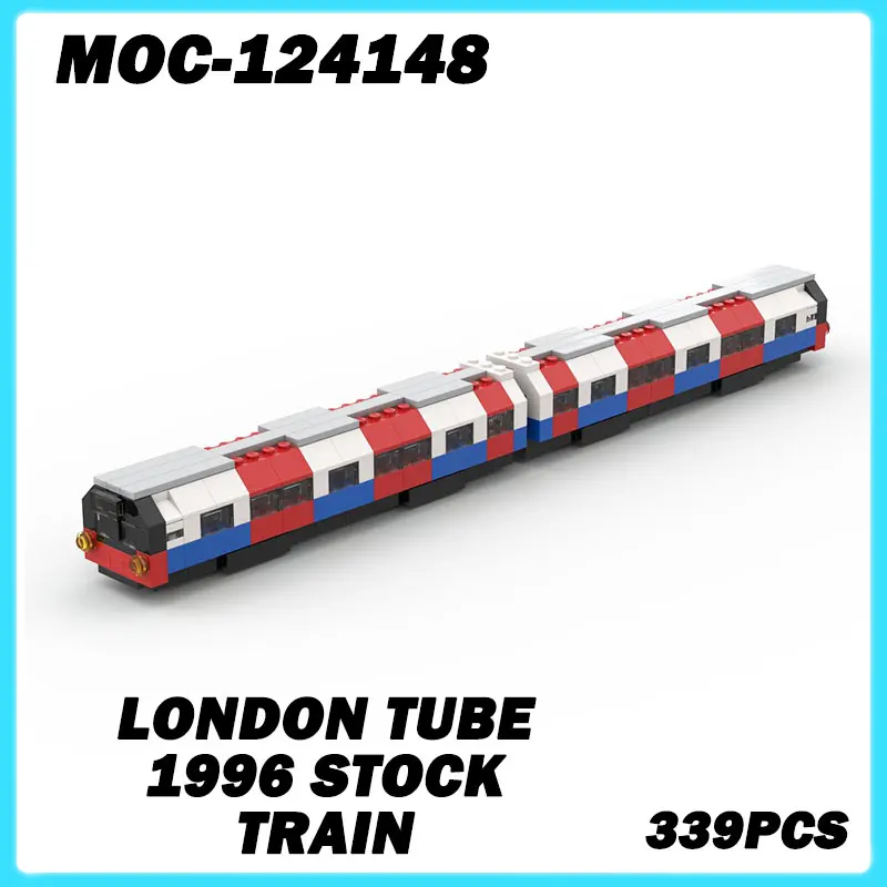 

MOC- 124148 Мини-поезд серии London Tube 1996, украшение на поезд, Коллекционная образовательная модель, кирпич для мальчиков, игрушка-головоломка, рождественский подарок