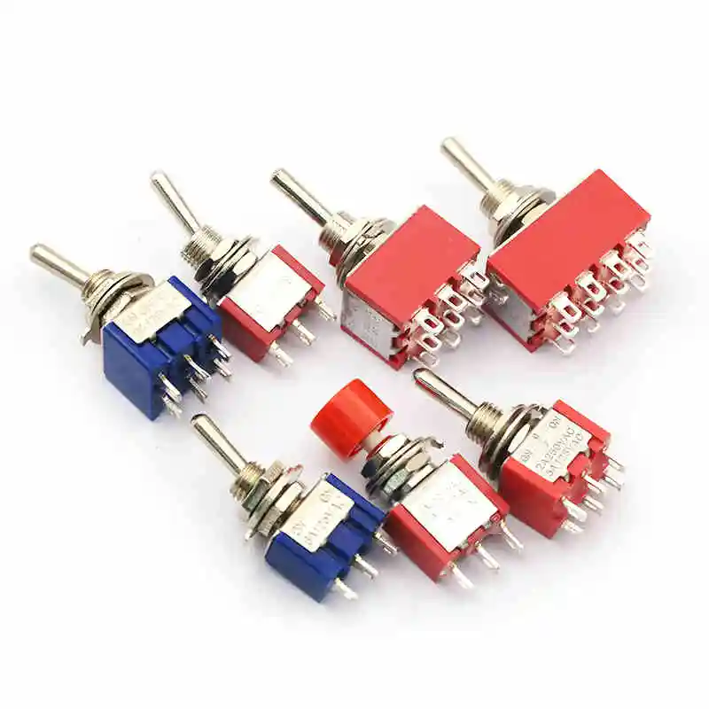 5pcs/lot MTS-102 103 MTS-202 203 Toggle Switch 6A 125VAC on on SPDT 6mm Mini Switch DPDT on off on