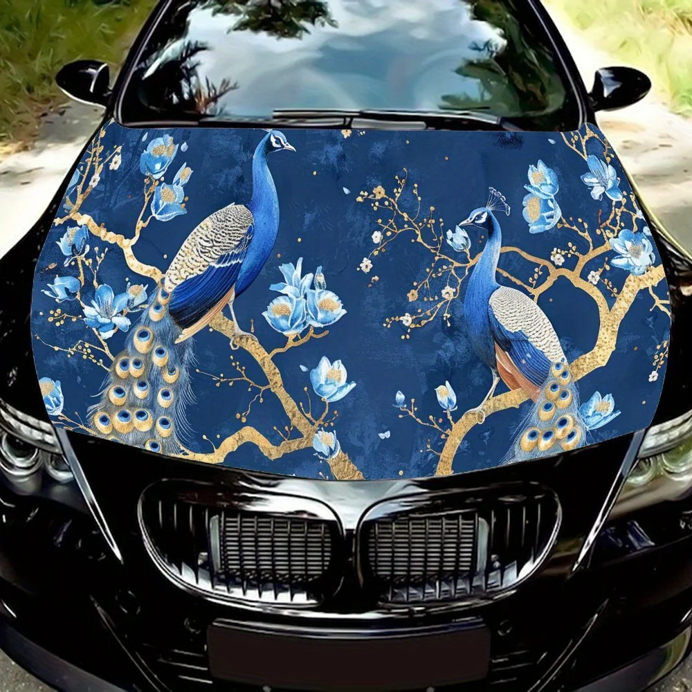 

Enchanting Peacock Pattern Car hood stickers, waterproof self-adhesive car vinyl stickers, car decoration protection stickers, c
