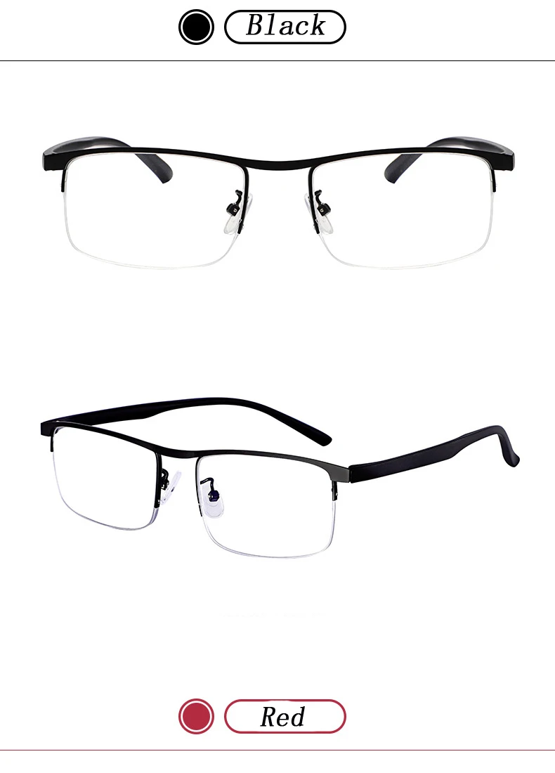 Kaufen Sie 1, und erhalten Sie 1 gratis, progressive multifokale Lesebrille, TR-Halbrahmen-Presbyopiebrille, Distanz- und Nahsicht, leicht – Detail 4