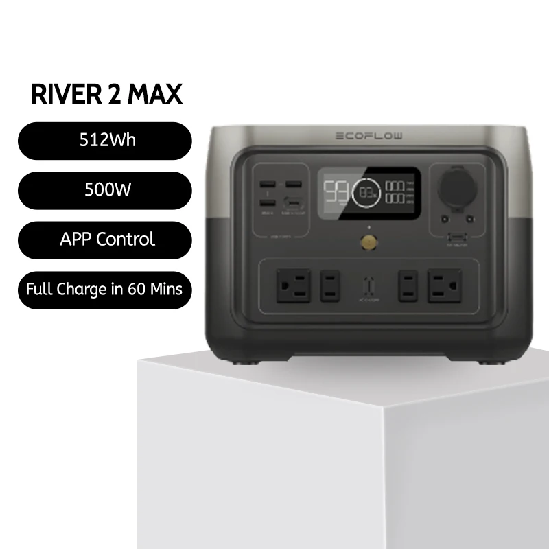 ECO RIVER 2 Max Powerbank, krachtcentrale, 500 W, 512 Wh, 220 V