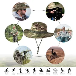 Camouflage Hat Tactical Bucket Benny Hats Military Multicam Panama Summer Cap Hunting Hiking Outdoor Camo Sun Caps Men