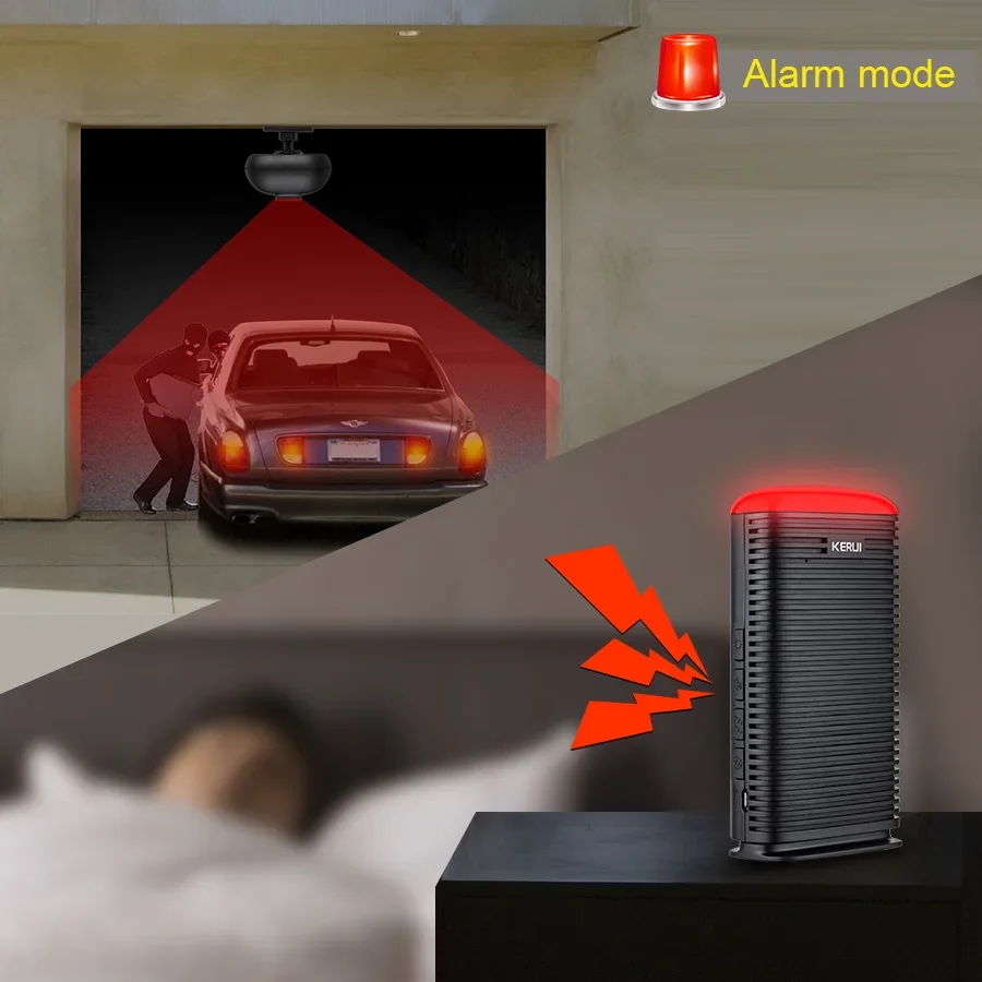 KERUI DW9 Wireless Driveway Garage Alarm Welcome Burglar Alarm Waterproof Outdoor PIR Motion Sensor Detector Security Protection