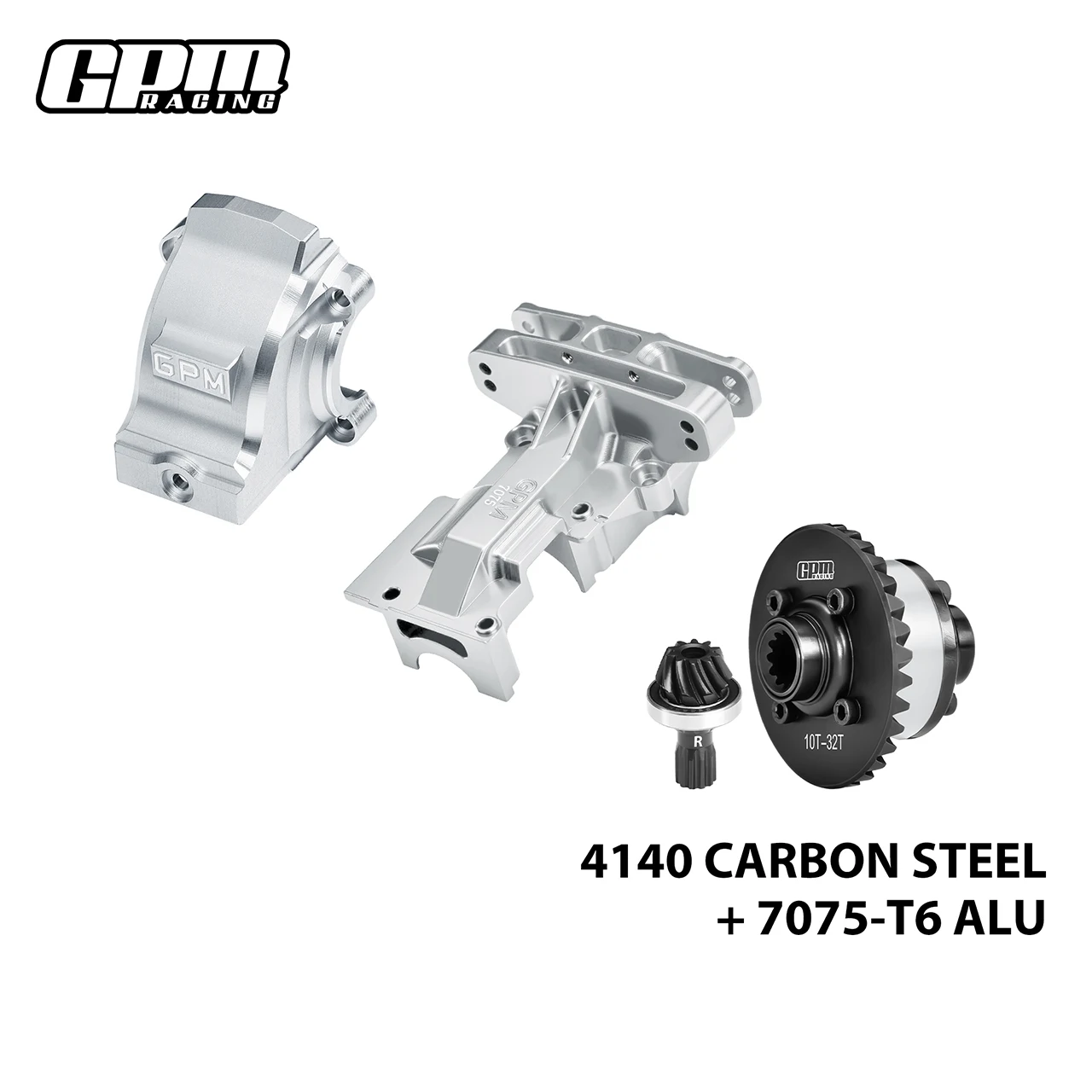 GPM 4140 Staal + 7075 Aluminium Achterdifferentieel & Bovenste Bulkhead & Differentieelhuis X-Maxx XRT 8S