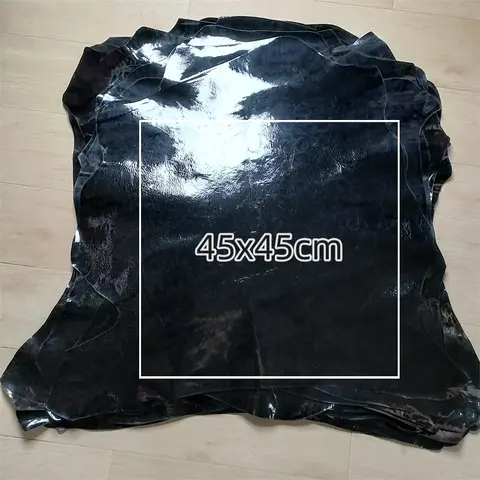 블랙 특허 가죽, 1mm 첫 번째 레이어 가죽 진짜 가죽 원단. 수제 DIY 신발 가방. 내부. 전체 양가죽