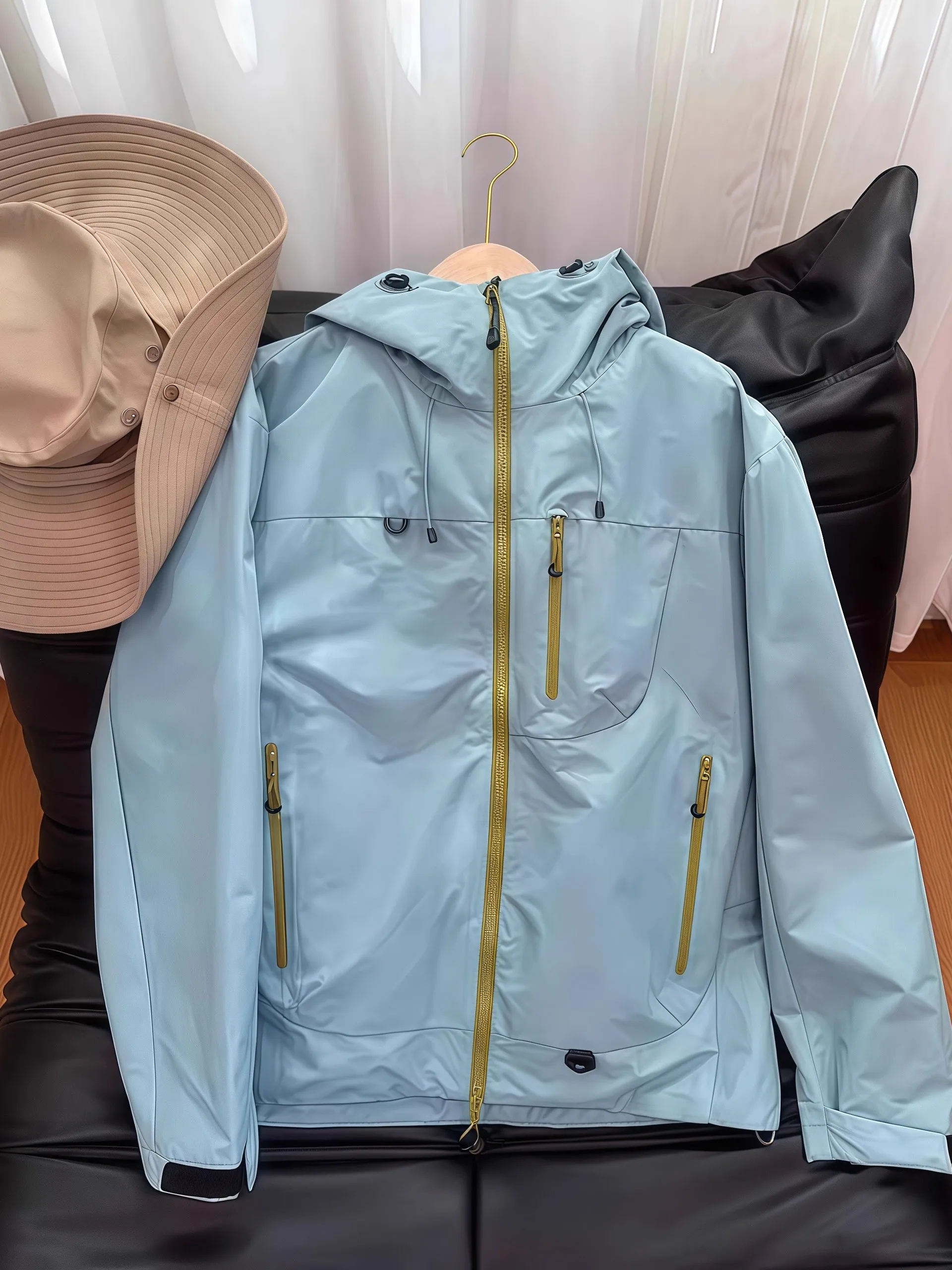 

Мужская ветрозащитная водонепроницаемая свободная куртка с капюшоном в стиле ретро, модная брендовая одежда премиум-класса, осеннее новое поступление, ткань из быка