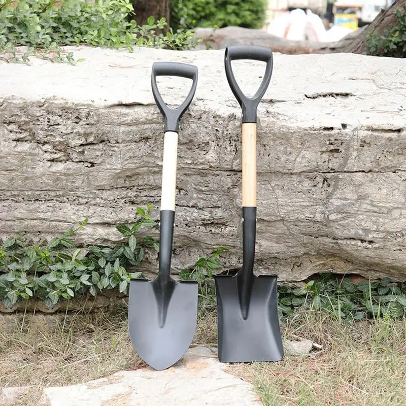 D-shape shovel handle thick plastic head wooden handle T-shape shovel D-shape digging rake tool gardening accessories