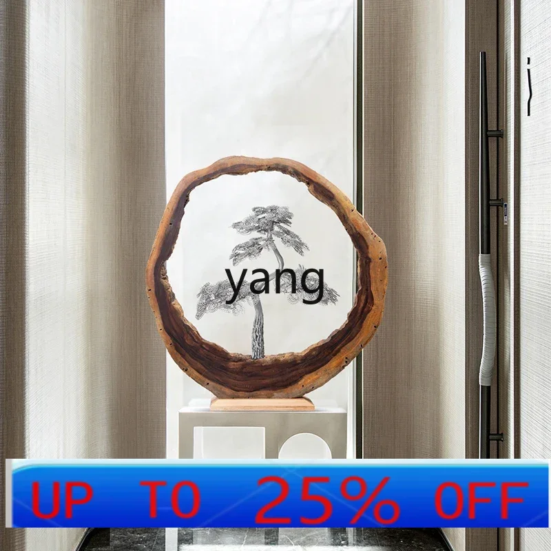LH  new Chinese style zen weathered wood welcome pine ornament entrance art decoration