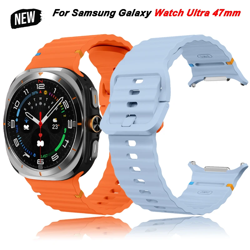 Cinturino in silicone originale per Samsung Galaxy Watch Ultra 47mm fibbia ad ardiglione Sport Starp per accessorio braccialetto Samsung Galaxy Ultra