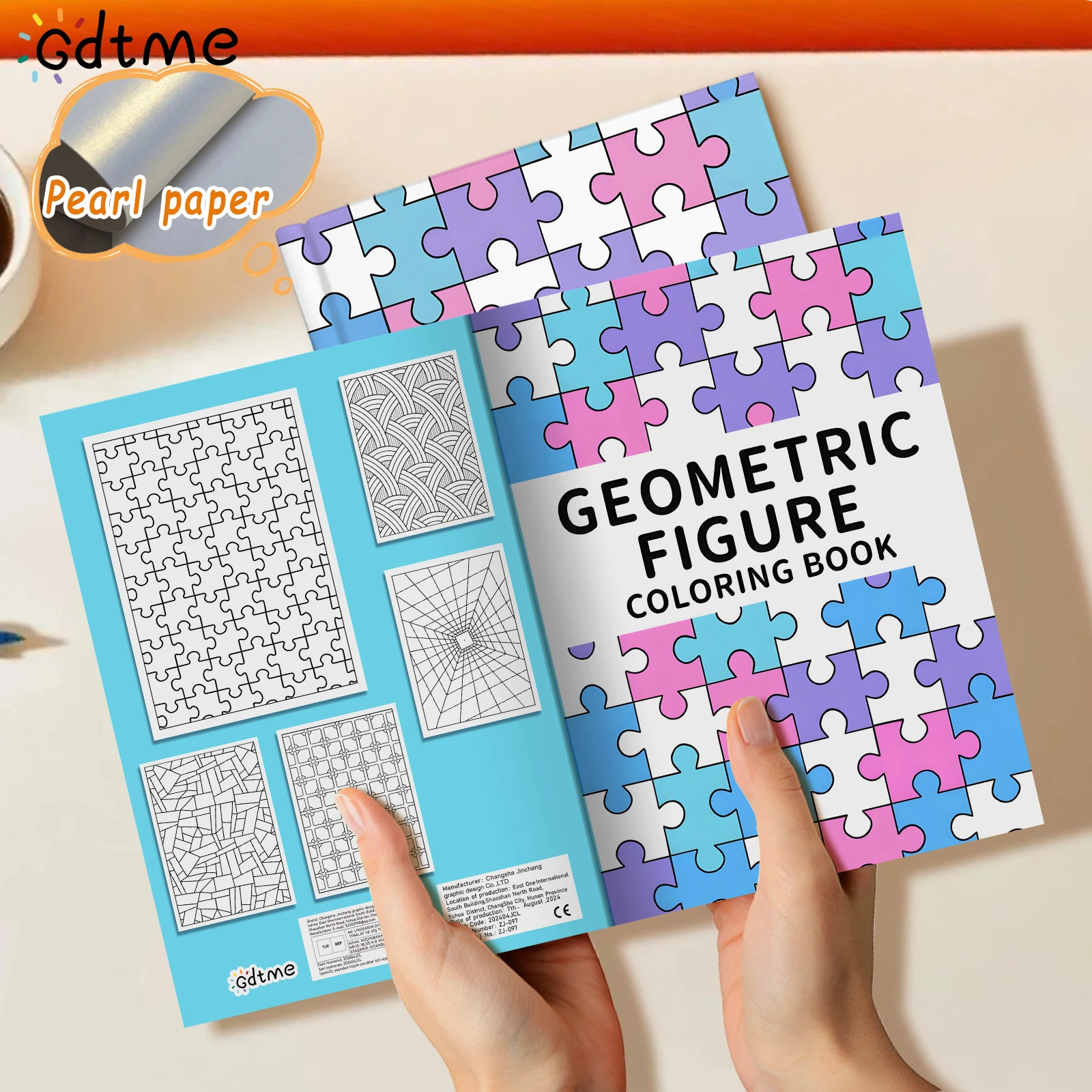  24Pages Geometric Pattern Coloring Book Abstract Knotwork & Mandala-Style Illustrations Relaxing Creative Drawing Book for Adu