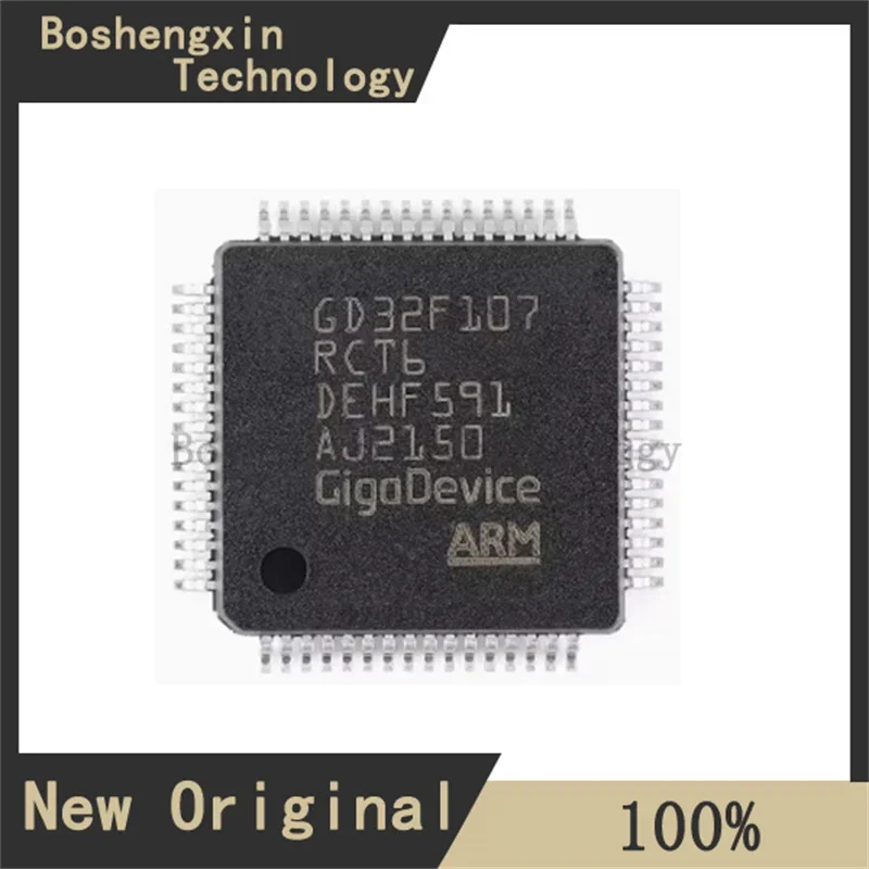 1Pcs GD32F107RCT6 LQFP-64 SMD 256KB flash memory microcontroller chip GD32F107RCT6